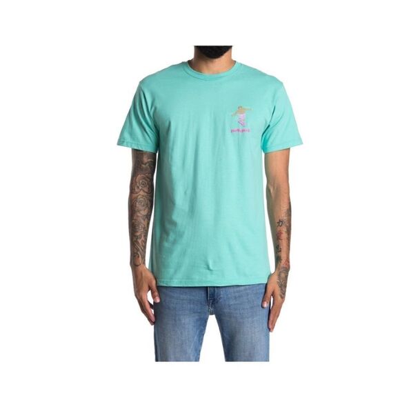 Party Pants SLOW YOUR ROLL SHORT SLEEVE T-SHIRT IN TEAL size small - Picture 1 of 5
